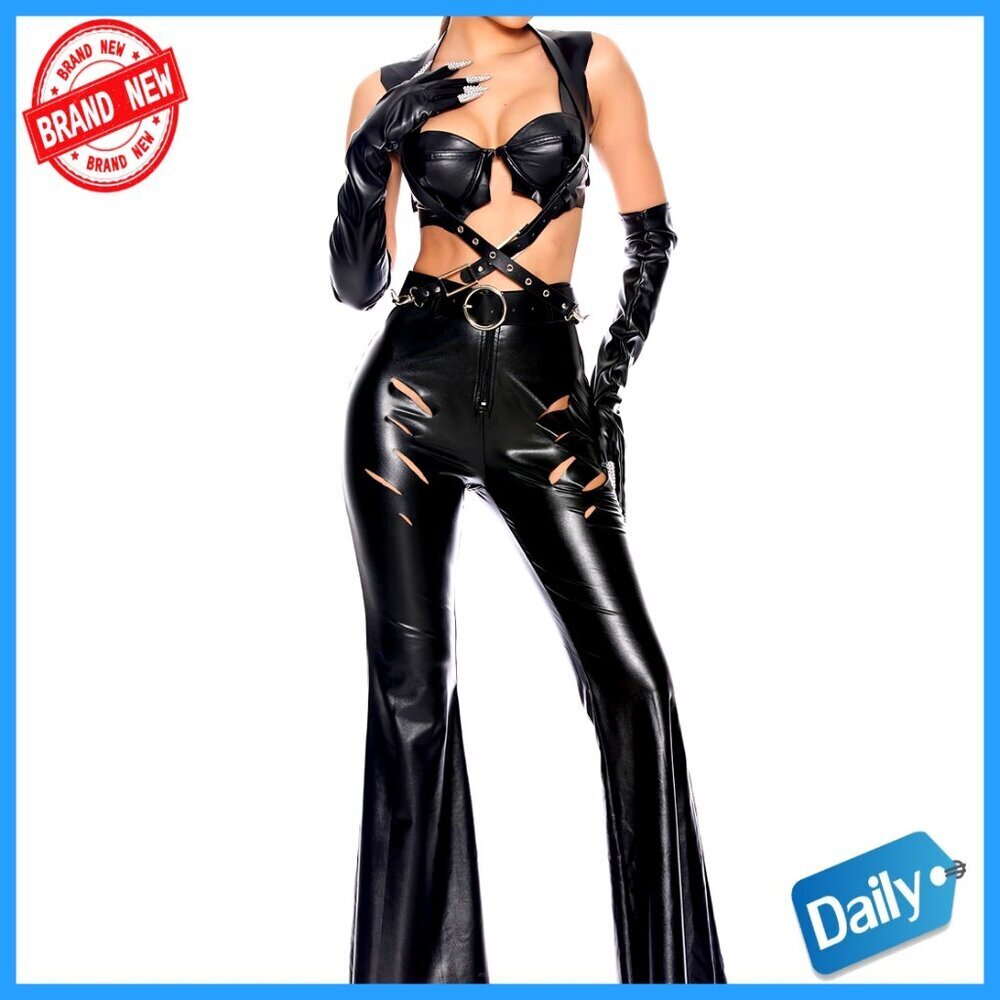 Comic Book Character Costume Set Leather Fit Y2K Chic Halloween Party Wear